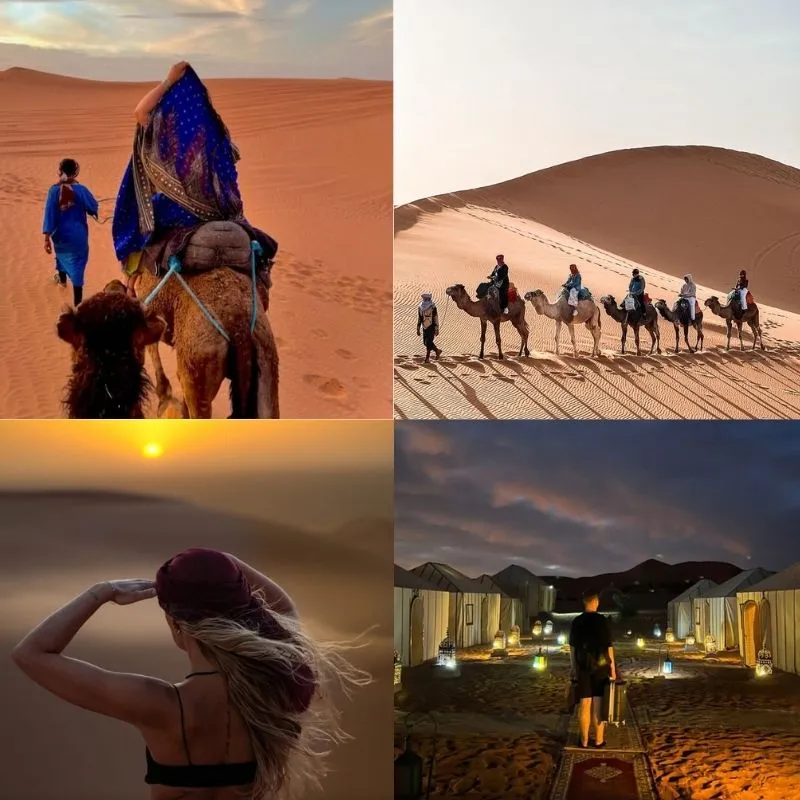 Übernacht-Kameltrekking in Merzouga mit Sahara-Wüstencamp